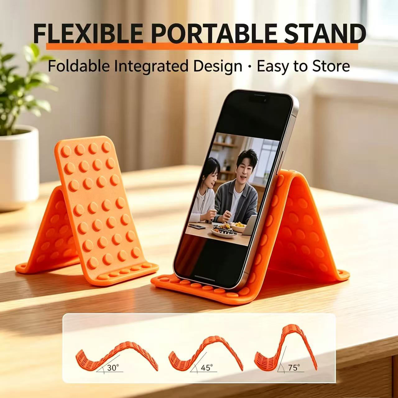 Essential Tablet Accessories - ขาตั้งโทรศัพท์แบบพกพา ปรับมุมได้ วัสดุซิลิโคน สำหรับวางบนโต๊ะ ใช้ได้กับแท็บเล็ตและแล็ปท็อป ขาตั้งพับได้พร้อมตะขอ