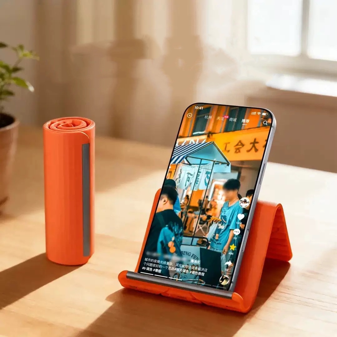 Essential Tablet Accessories - ขาตั้งโทรศัพท์แบบพกพาซิลิโคนสำหรับวางบนโต๊ะ แท็บเล็ต แล็ปท็อป ดีไซน์สร้างสรรค์ ยืดหยุ่น พับได้