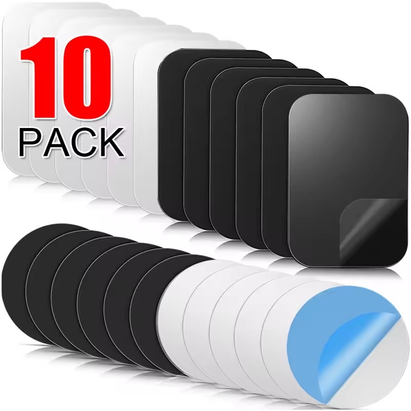 Essential Tablet Accessories - แผ่นโลหะแม่เหล็กบางสำหรับที่วางโทรศัพท์ในรถยนต์ แผ่นเหล็กอเนกประสงค์ สติ๊กเกอร์แม่เหล็กสำหรับแท็บเล็ต โต๊ะทำงาน และที่วางโทรศัพท์มือถือ