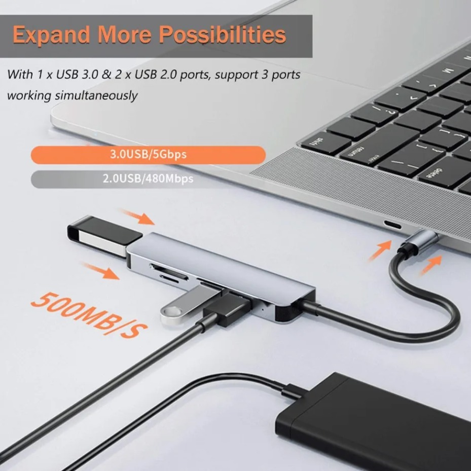 ฮับ USB-C 5/7/8 พอร์ต พร้อมช่อ - Microsd Card Tablet บทวิจารณ์และราคา