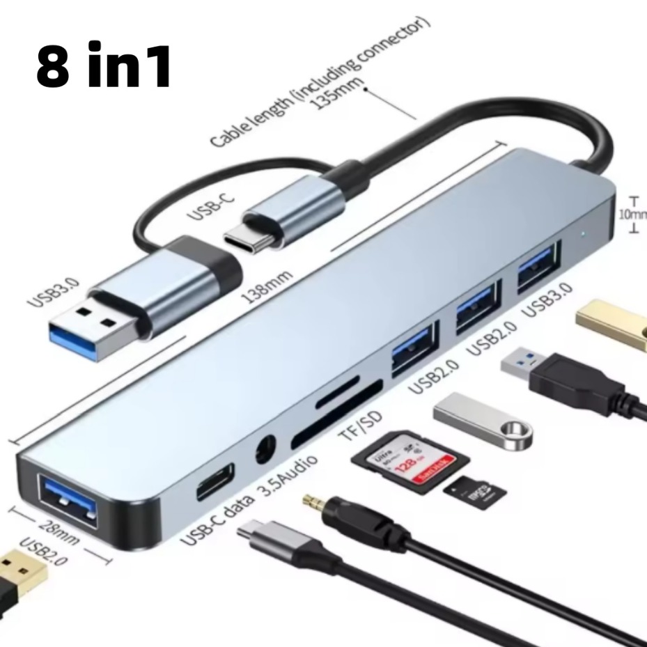 ฮับ USB-C 5/7/8 พอร์ต พร้อมช่อ - Microsd Card Tablet บทวิจารณ์และราคา