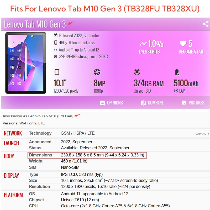 สําหรับ Lenovo Tab M10 3rd Gen - Lenovo Tablet M10 Accessories บทวิจารณ์และราคา