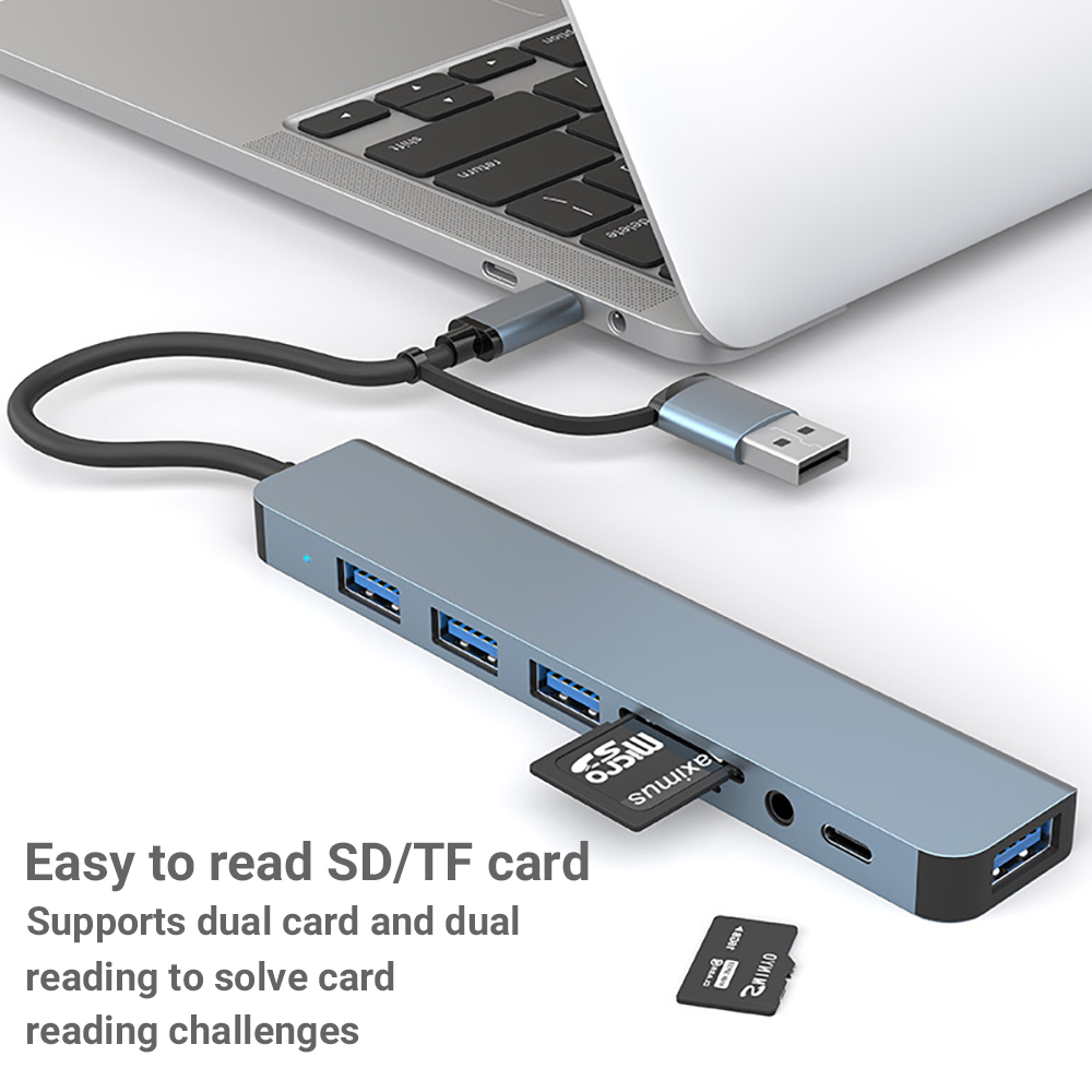 ฮับด็อกกิ้ง 8 in 2 USB + Type  - Microsd Card Tablet บทวิจารณ์และราคา